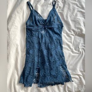 La Vie En Rose Blue lace lingerie